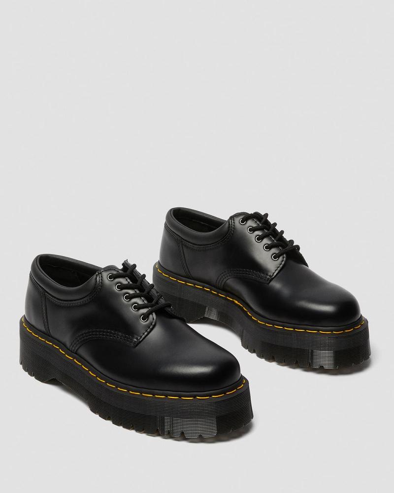 Dr Martens 8053 Læder Platform Oxford Sko Dame Sort | DK 380VRW